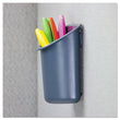 UNIVERSAL OFFICE PRODUCTS Recycled Plastic Cubicle Pencil Cup, 4.25 x 2.5 x 5, Wall Mount, Charcoal