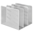 ARTISTIC LLC Urban Collection Punched Metal File Sorter, 3 Sections, Letter Size Files, 8" x 8" x 7.25", White