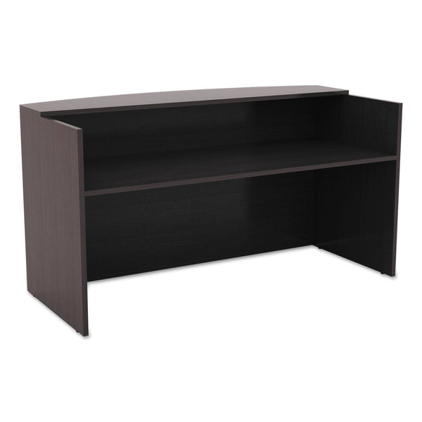 ALERA Alera Valencia Series Reception Desk with Transaction Counter, 71" x 35.5" x 29.5" to 42.5", Espresso
