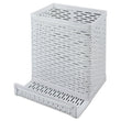 ARTISTIC LLC Urban Collection Punched Metal Pencil Cup/Cell Phone Stand, Perforated Steel, 3.5 x 3.5, White