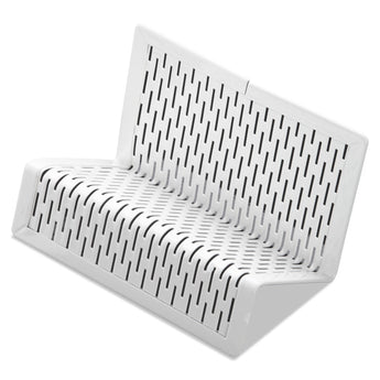 ARTISTIC LLC Urban Collection Punched Metal Business Card Holder, Holds 50 2 x 3.5 Cards, Perforated Steel, White