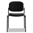 HON COMPANY VL606 Stacking Guest Chair without Arms, Bonded Leather Upholstery, 21.25" x 21" x 32.75", Black Seat, Black Back, Black Base