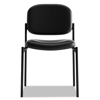 HON COMPANY VL606 Stacking Guest Chair without Arms, Bonded Leather Upholstery, 21.25