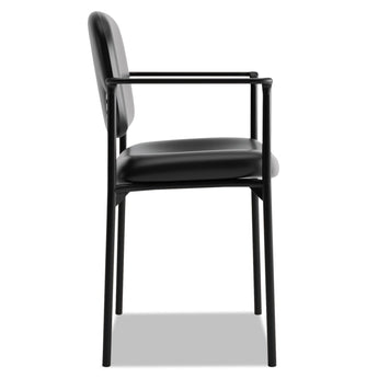 HON COMPANY VL616 Stacking Guest Chair with Arms, Bonded Leather Upholstery, 23.25