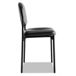 HON COMPANY VL606 Stacking Guest Chair without Arms, Bonded Leather Upholstery, 21.25" x 21" x 32.75", Black Seat, Black Back, Black Base