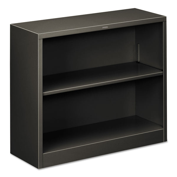 HON COMPANY Metal Bookcase, Two-Shelf, 34.5w x 12.63d x 29h, Charcoal