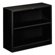 HON COMPANY Metal Bookcase, Two-Shelf, 34.5w x 12.63d x 29h, Black