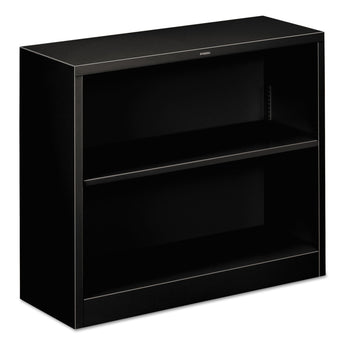 HON COMPANY Metal Bookcase, Two-Shelf, 34.5w x 12.63d x 29h, Black