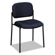 HON COMPANY VL606 Stacking Guest Chair without Arms, Fabric Upholstery, 21.25" x 21" x 32.75", Navy Seat, Navy Back, Black Base