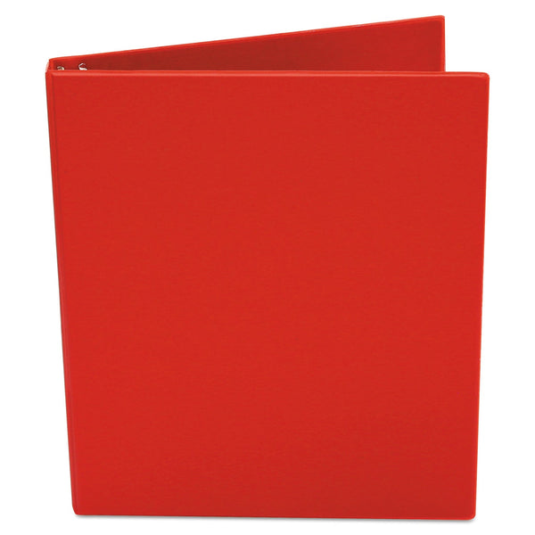 Universal® Economy Non-View Round Ring Binder, 3 Rings, 0.5" Capacity, 11 x 8.5, Red