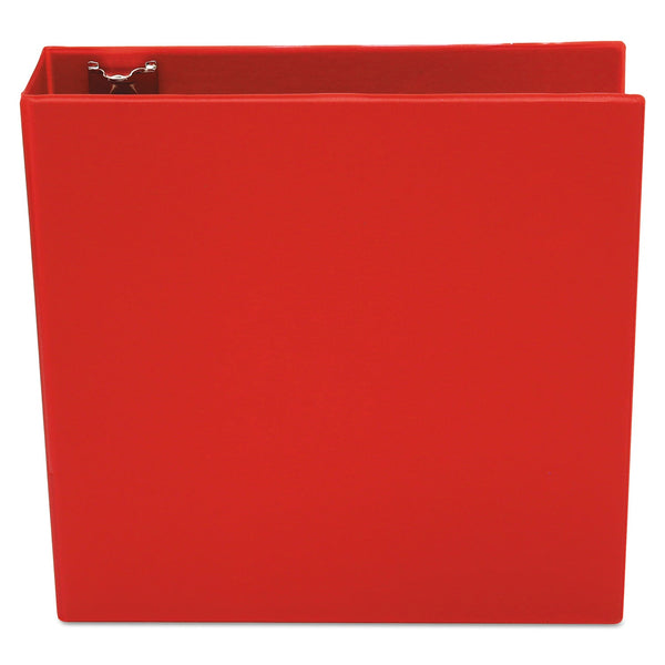 Universal® Economy Non-View Round Ring Binder, 3 Rings, 3" Capacity, 11 x 8.5, Red
