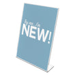 DEFLECTO CORPORATION Classic Image Slanted Sign Holder, Portrait, 8.5 x 11 Insert, Clear