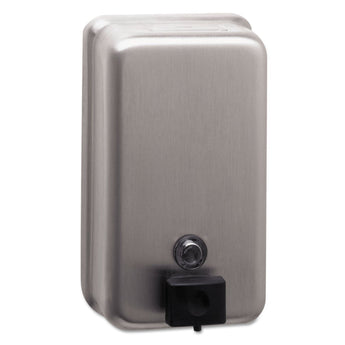 BOBRICK WASHROOM ClassicSeries Surface-Mounted Soap Dispenser, 40 oz, 4.75 x 3.5 x 8.13, Stainless Steel