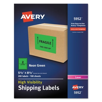 High-Visibility Permanent Laser ID Labels, 5.5 x 8.5, Neon Green, 200/Box Flipcost Flipcost