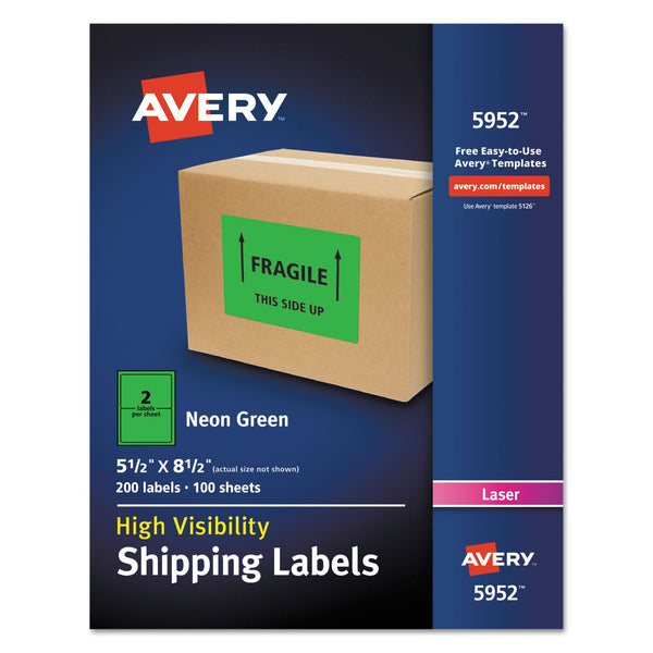 High-Visibility Permanent Laser ID Labels, 5.5 x 8.5, Neon Green, 200/Box Flipcost Flipcost