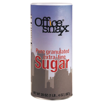 OFFICE SNAX, INC. Reclosable Canister of Sugar, 20oz, 24/Carton