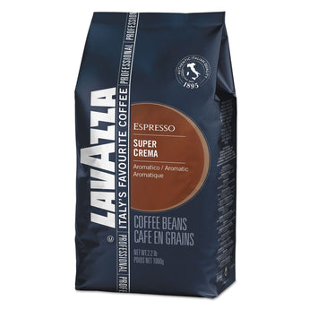 LAVAZZA Super Crema Whole Bean Espresso Coffee, 2.2lb Bag, Vacuum-Packed