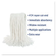 BOARDWALK Cut-End Wet Mop Head, Rayon, No. 24, White