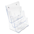 DEFLECTO CORPORATION 3-Compartment DocuHolder, Magazine Size, 9.5w x 6.25d x 12.63, Clear
