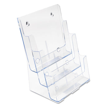 DEFLECTO CORPORATION 3-Compartment DocuHolder, Magazine Size, 9.5w x 6.25d x 12.63, Clear
