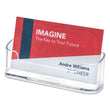 DEFLECTO CORPORATION Horizontal Business Card Holder, Holds 50 Cards, 3.88 x 1.38 x 1.81, Plastic, Clear