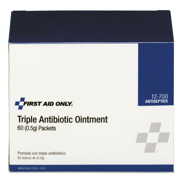 FIRST AID ONLY, INC. Triple Antibiotic Ointment, 0.5 g Packet, 60/Box