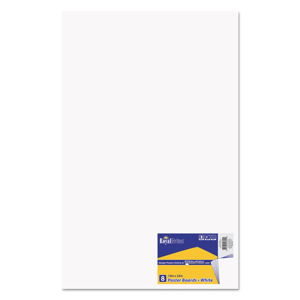 GEOGRAPHICS Premium Coated Poster Board, 14 x 22, White, 8/Pack
