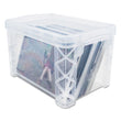ADVANTUS CORPORATION Super Stacker Storage Boxes, Holds 400 3 x 5 Cards, 6.25 x 3.88 x 3.5, Plastic, Clear