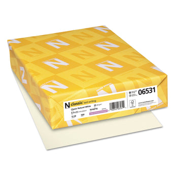 NEENAH PAPER CLASSIC Laid Stationery, 24 lb Bond Weight, 8.5 x 11, Classic Natural White, 500/Ream