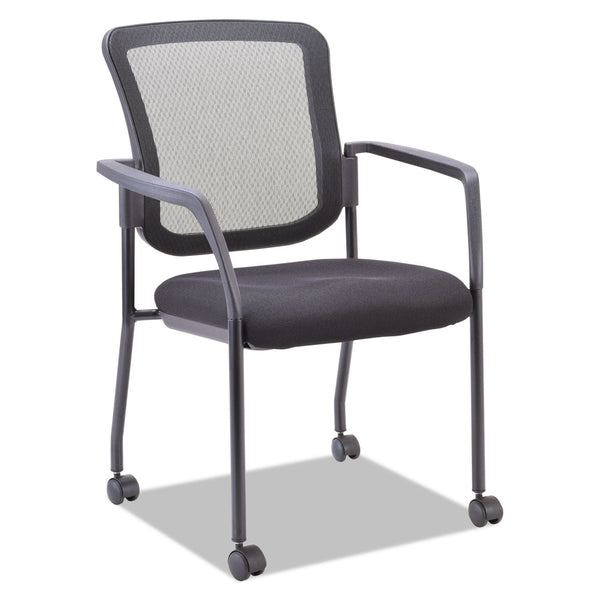 ALERA Alera Mesh Guest Stacking Chair, 26" x 25.6" x 36.2", Black Seat, Black Back, Black Base