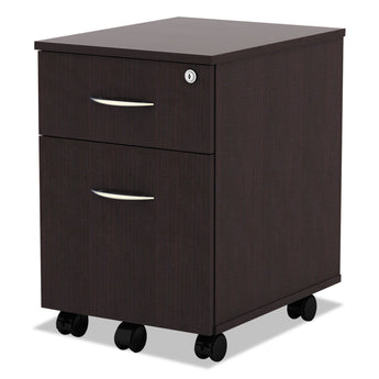 ALERA Alera Valencia Series Mobile Pedestal, Left or Right, 2-Drawers: Box/File, Legal/Letter, Espresso, 15.88