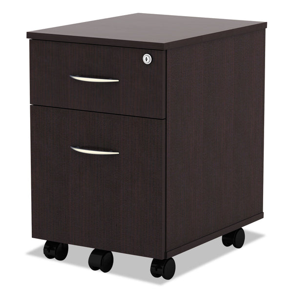 ALERA Alera Valencia Series Mobile Pedestal, Left or Right, 2-Drawers: Box/File, Legal/Letter, Espresso, 15.88" x 19.13" x 22.88"