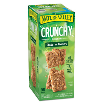 Granola Bars, Oats and Honey, 1.5 oz Bar, 49/Carton