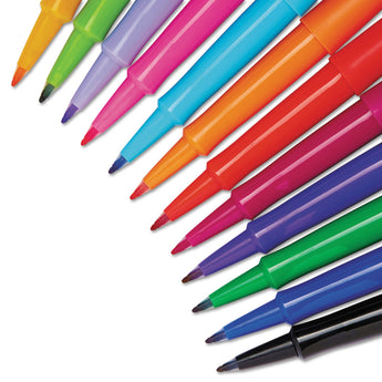 SANFORD Point Guard Flair Felt Tip Porous Point Pen, Stick, Medium 0.7 mm, Assorted Ink and Barrel Colors, 12/Pack