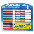 EXPO® Low-Odor Dry-Erase Marker, Fine Bullet Tip, Assorted Colors, 8/Set