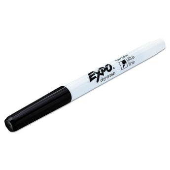 SANFORD Low-Odor Dry-Erase Marker, Extra-Fine Bullet Tip, Black, 4/Pack