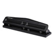 UNIVERSAL OFFICE PRODUCTS 12-Sheet Deluxe Two- and Three-Hole Adjustable Punch, 9/32" Holes, Black