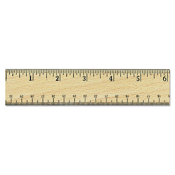 UNIVERSAL OFFICE PRODUCTS Flat Wood Ruler w/Double Metal Edge, Standard, 12