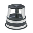 CRAMER Kik-Step Steel Step Stool, 2-Step, 350 lb Capacity, 16" Diameter x 14.25"h, Silvertone