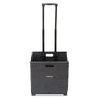 UNIVERSAL OFFICE PRODUCTS Collapsible Mobile Storage Crate, Plastic, 18.25 x 15 x 18.25 to 39.37, Black