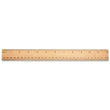 UNIVERSAL OFFICE PRODUCTS Flat Wood Ruler w/Double Metal Edge, Standard, 12" Long, Clear Lacquer Finish