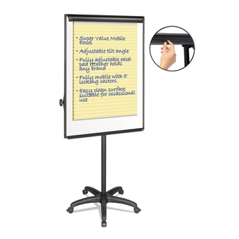 BI-SILQUE VISUAL COMMUNICATION PRODUCTS INC Silver Easy Clean Dry Erase Mobile Presentation Easel, 44