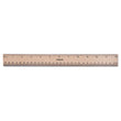UNIVERSAL OFFICE PRODUCTS Flat Wood Ruler w/Double Metal Edge, Standard, 12" Long, Clear Lacquer Finish