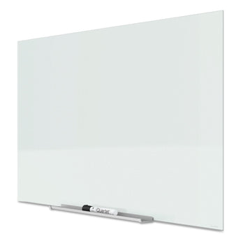 QUARTET MFG. InvisaMount Magnetic Glass Marker Board, 85 x 48, White Surface