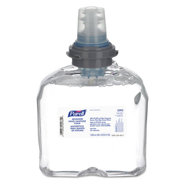 GO-JO INDUSTRIES Advanced Hand Sanitizer TFX Refill, Foam, 1,200 mL, Unscented, 2/Carton