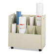 SAFCO PRODUCTS Laminate Mobile Roll Files, 8 Compartments, 30.13w x 15.75d x 29.25h, Putty, Ships in 1-3 Business Days
