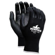 MCR SAFETY Economy PU Coated Work Gloves, Black, Medium, Dozen