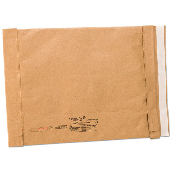ANLE PAPER/SEALED AIR CORP. Jiffy Padded Mailer, #5, Paper Padding, Self-Adhesive Closure, 10.5 x 16, Natural Kraft, 25/Carton