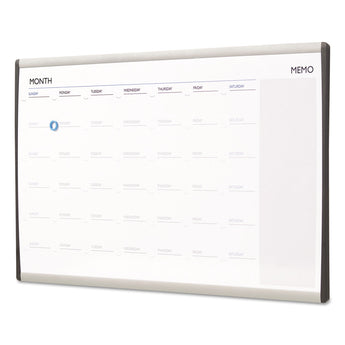 ARC Frame Cubicle Magnetic Dry Erase Calendar, One Month Format, 30 x 18, White Surface, Silver Aluminum Frame