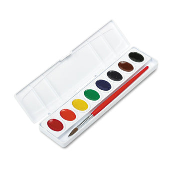Prang® Professional Watercolors, 8 Assorted Colors, Oval Pan Palette Tray